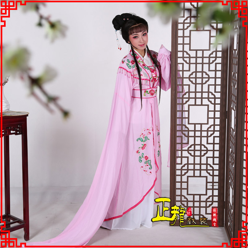 井冈山花旦黄梅戏服古装戏服水袖戏剧假云肩长披